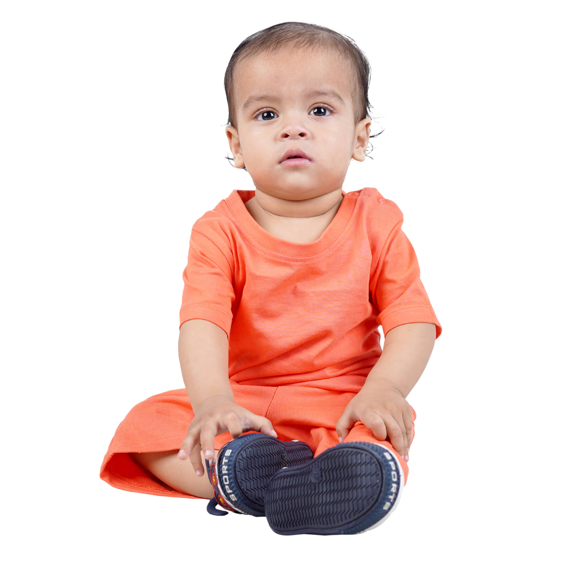     			Kidzee Kingdom Pack of 1 Baby Boys Cotton T-Shirt & Shorts Set ( Orange )