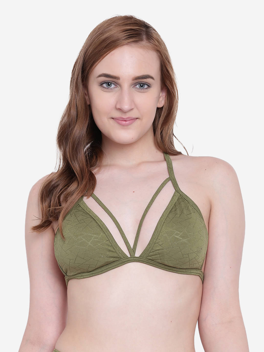     			La Intimo Pack of 1 Polyester Lightly Padded Plunge Bra For Women ( Olive )