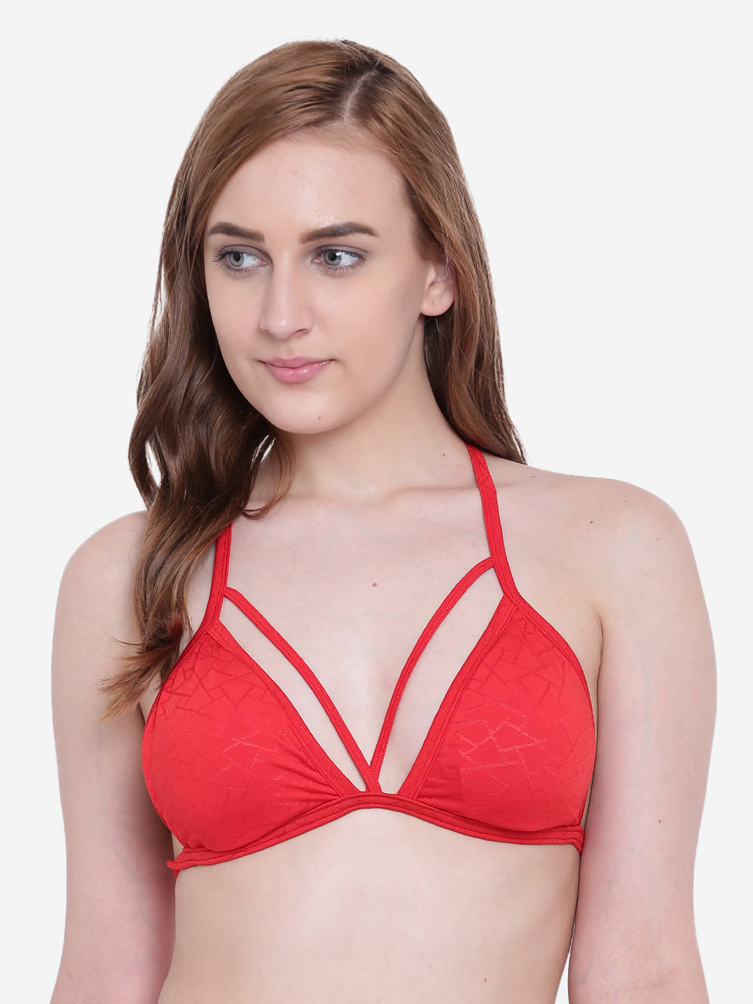     			La Intimo Pack of 1 Polyester Lightly Padded Plunge Bra For Women ( Red )
