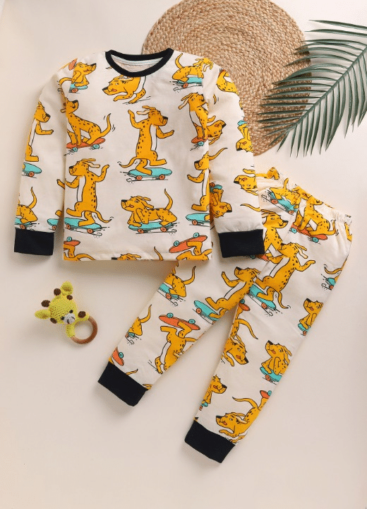 Lazy Shark Pack of 1 Boys Cotton Blend Nightsuit Set ( Light Yellow ) Lazy Shark Pack of 1 Boys Cotton Blend Nightsuit Set ( Light Yellow )