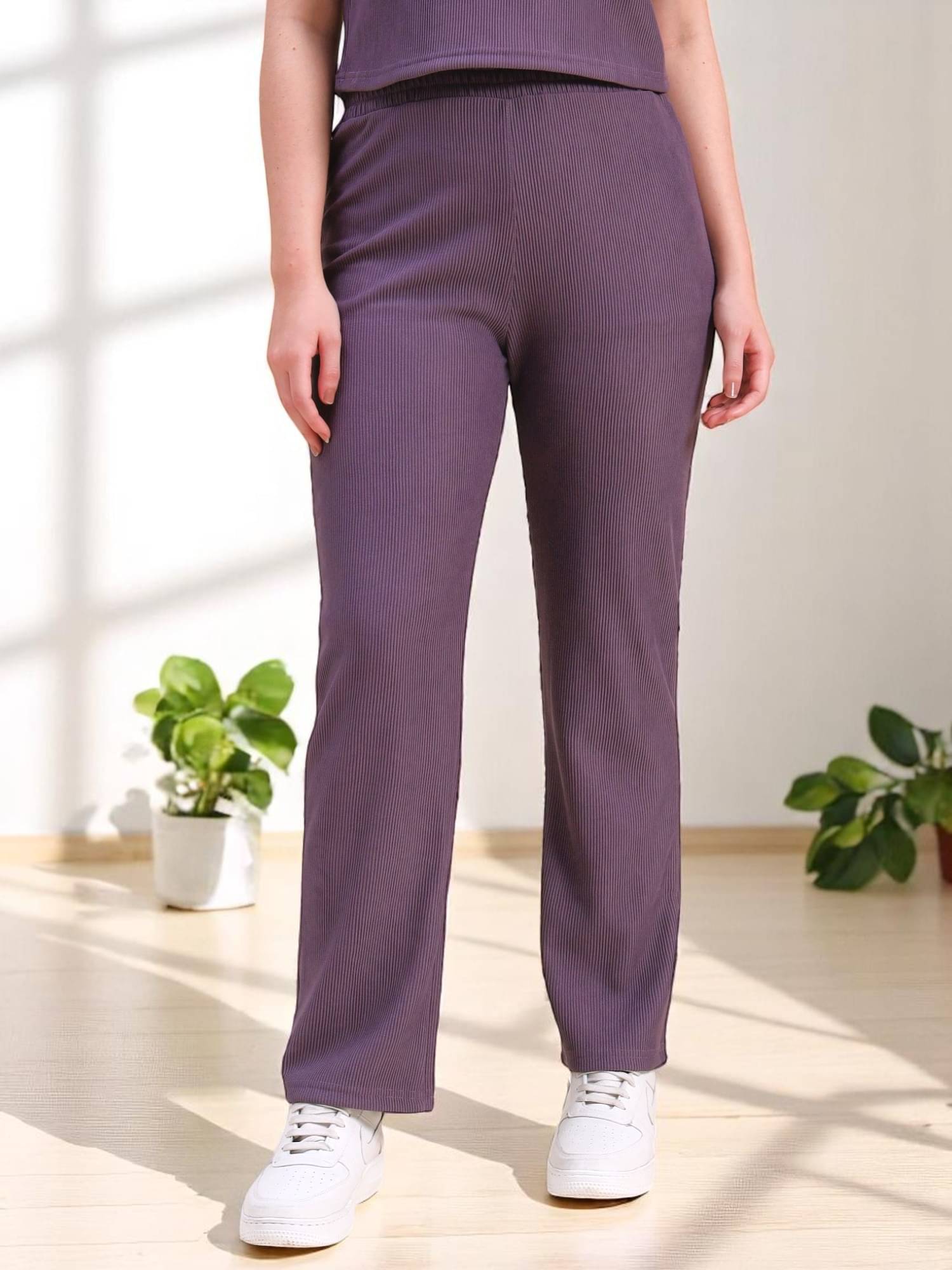     			Leewan Lavender Cotton Women's Gym Trackpants ( Pack of 1 )