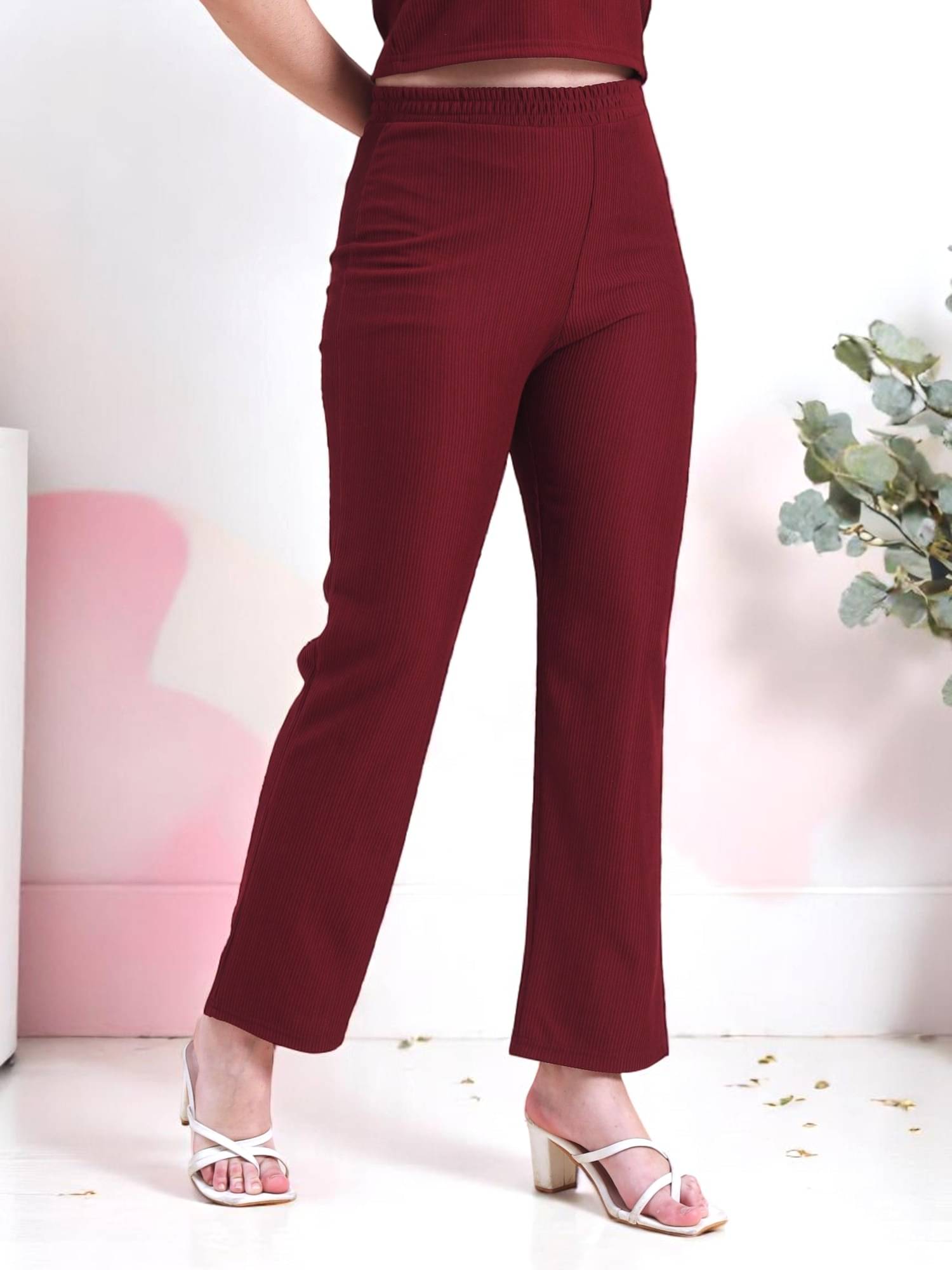     			Leewan Maroon Cotton Women's Yoga Trackpants ( Pack of 1 )