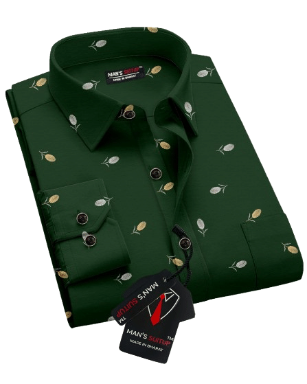     			MAN'S SUITUP Rayon Regular Fit Printed Full Sleeves Men's Casual Shirt - Green ( Pack of 1 )