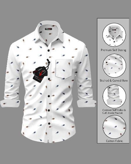     			MAN'S SUITUP Rayon Regular Fit Printed Full Sleeves Men's Casual Shirt - White ( Pack of 1 )