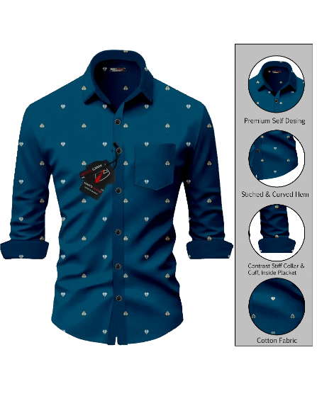     			MAN'S SUITUP Rayon Regular Fit Printed Full Sleeves Men's Casual Shirt - Blue ( Pack of 1 )