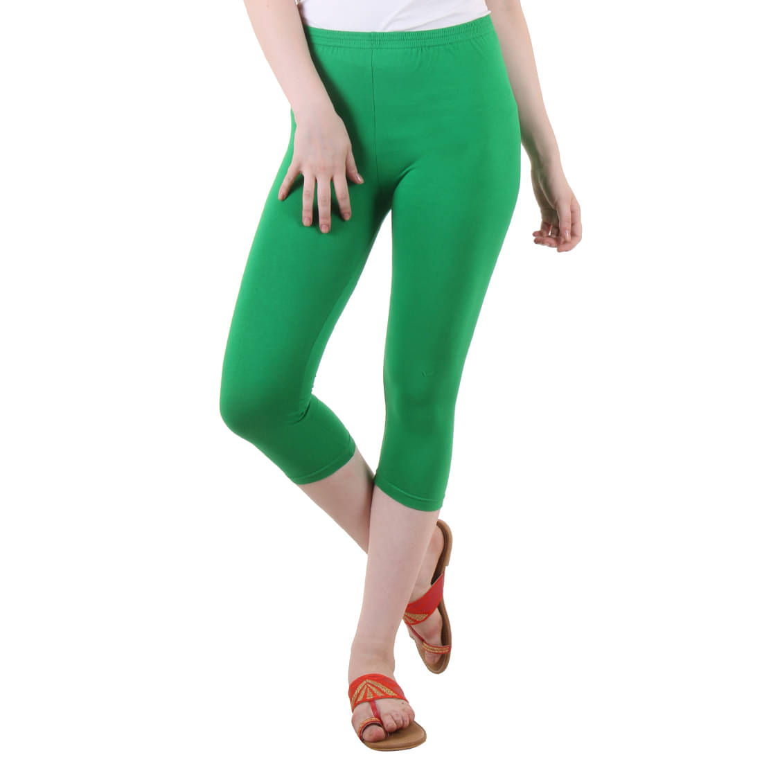     			Myo Cotton Lycra Capris - Green Single