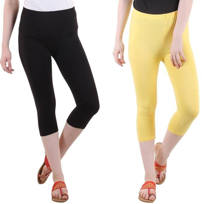     			Myo Cotton Lycra Capris - Multi Color Pack of 2