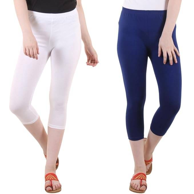     			Myo Cotton Lycra Capris - Multi Color Pack of 2