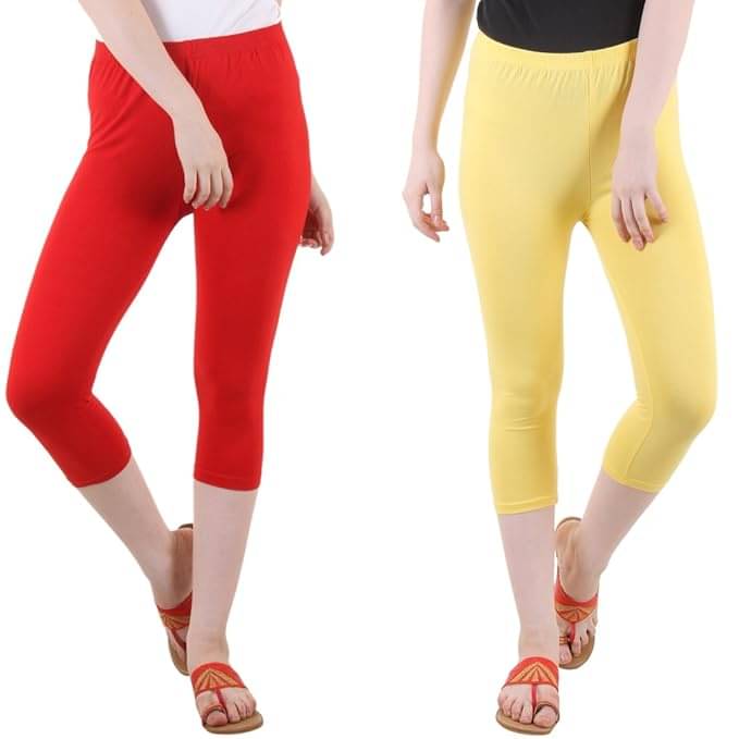     			Myo Cotton Lycra Capris - Multi Color Pack of 2