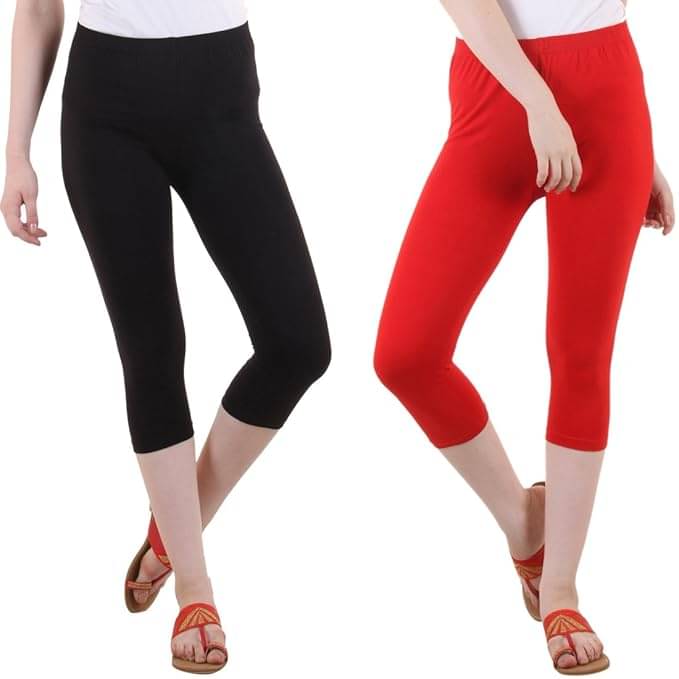     			Myo Cotton Lycra Capris - Multi Color Pack of 2