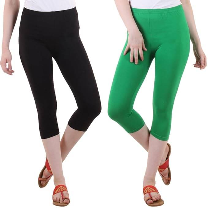     			Myo Cotton Lycra Capris - Multi Color Pack of 2