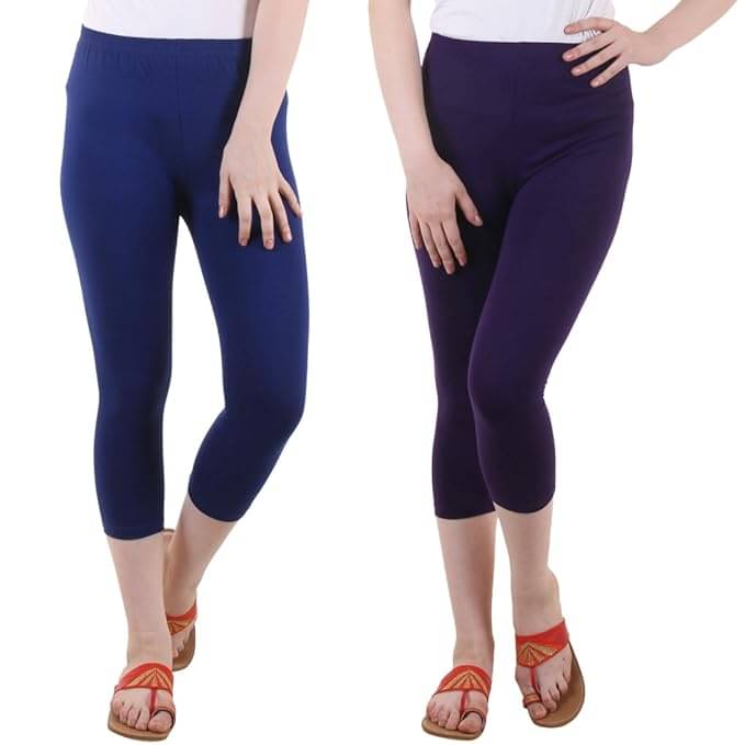     			Myo Cotton Lycra Capris - Multi Color Pack of 2