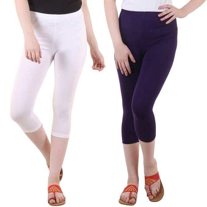     			Myo Cotton Lycra Capris - Multi Color Pack of 2