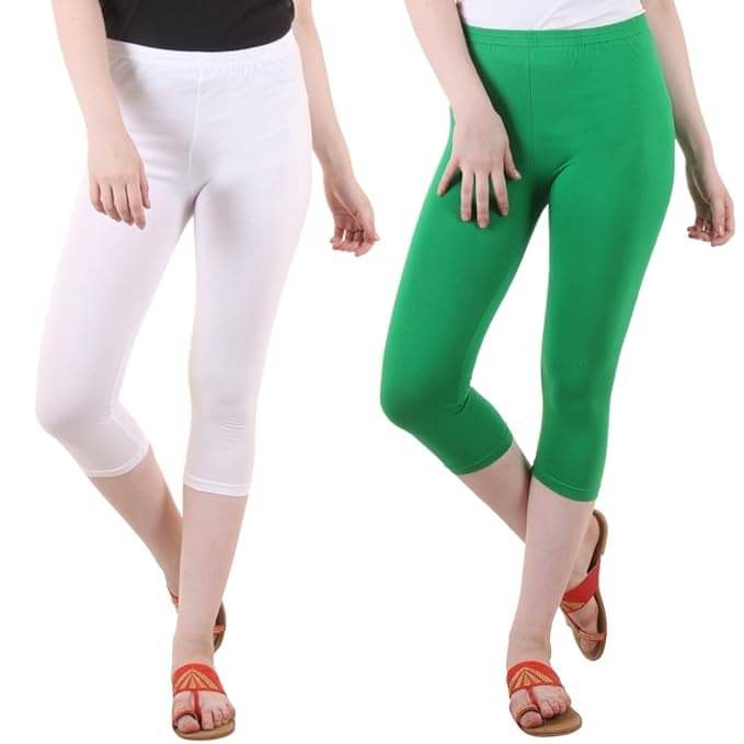     			Myo Cotton Lycra Capris - Multi Color Pack of 2