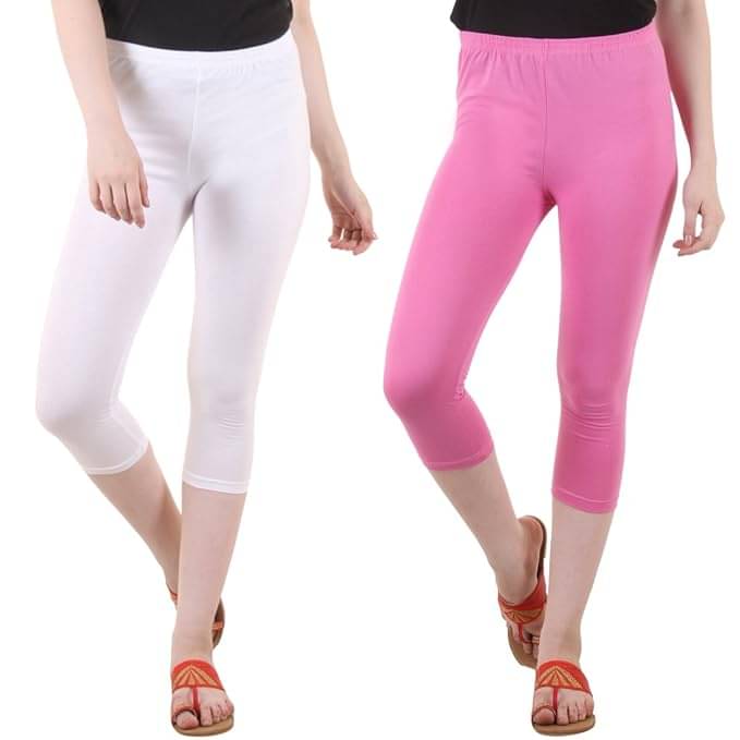     			Myo Cotton Lycra Capris - Multi Color Pack of 2