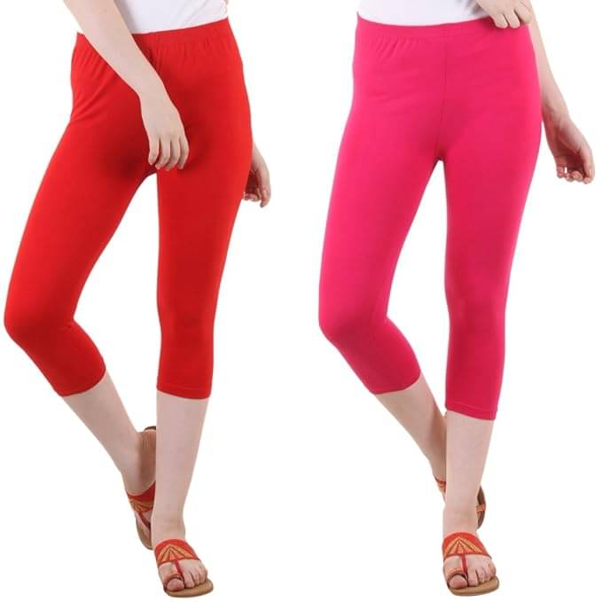     			Myo Cotton Lycra Capris - Multi Color Pack of 2
