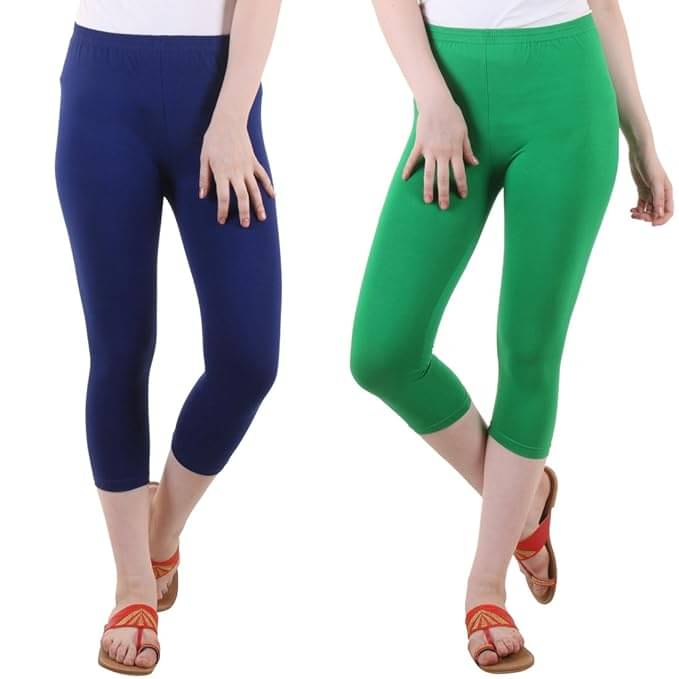     			Myo Cotton Lycra Capris - Multi Color Pack of 2