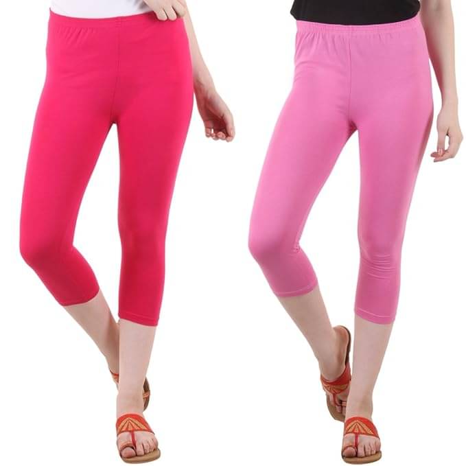     			Myo Cotton Lycra Capris - Multi Color Pack of 2