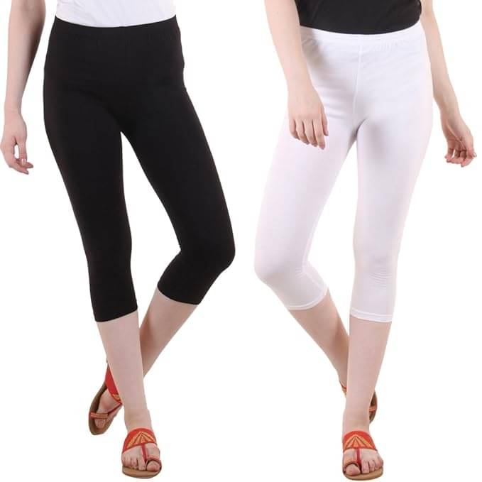     			Myo Cotton Lycra Capris - Multi Color Pack of 2