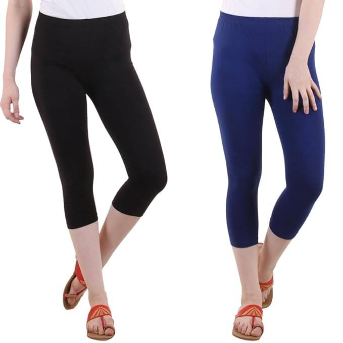     			Myo Cotton Lycra Capris - Multi Color Pack of 2