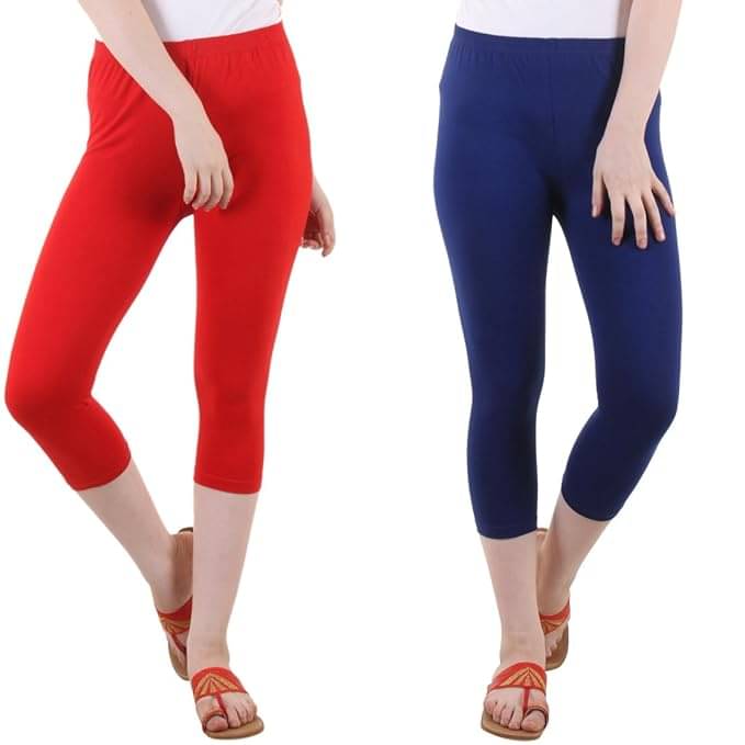     			Myo Cotton Lycra Capris - Multi Color Pack of 2