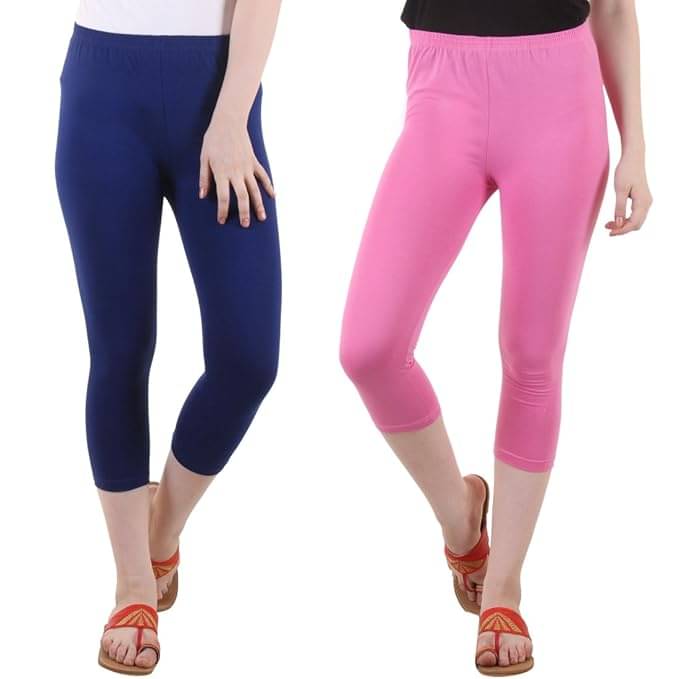     			Myo Cotton Lycra Capris - Multi Color Pack of 2