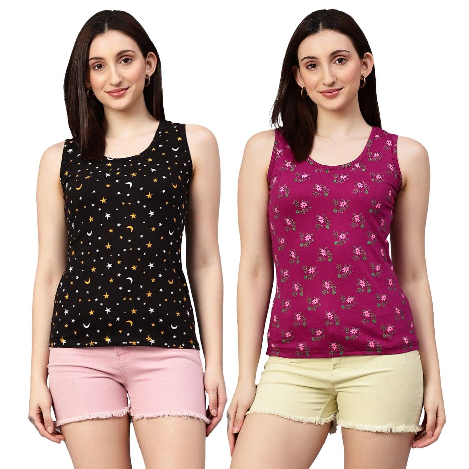 Myo Women's Cotton Tank Top ( Multicolor 2 )     			Myo Women's Cotton Tank Top ( Multicolor 2 )