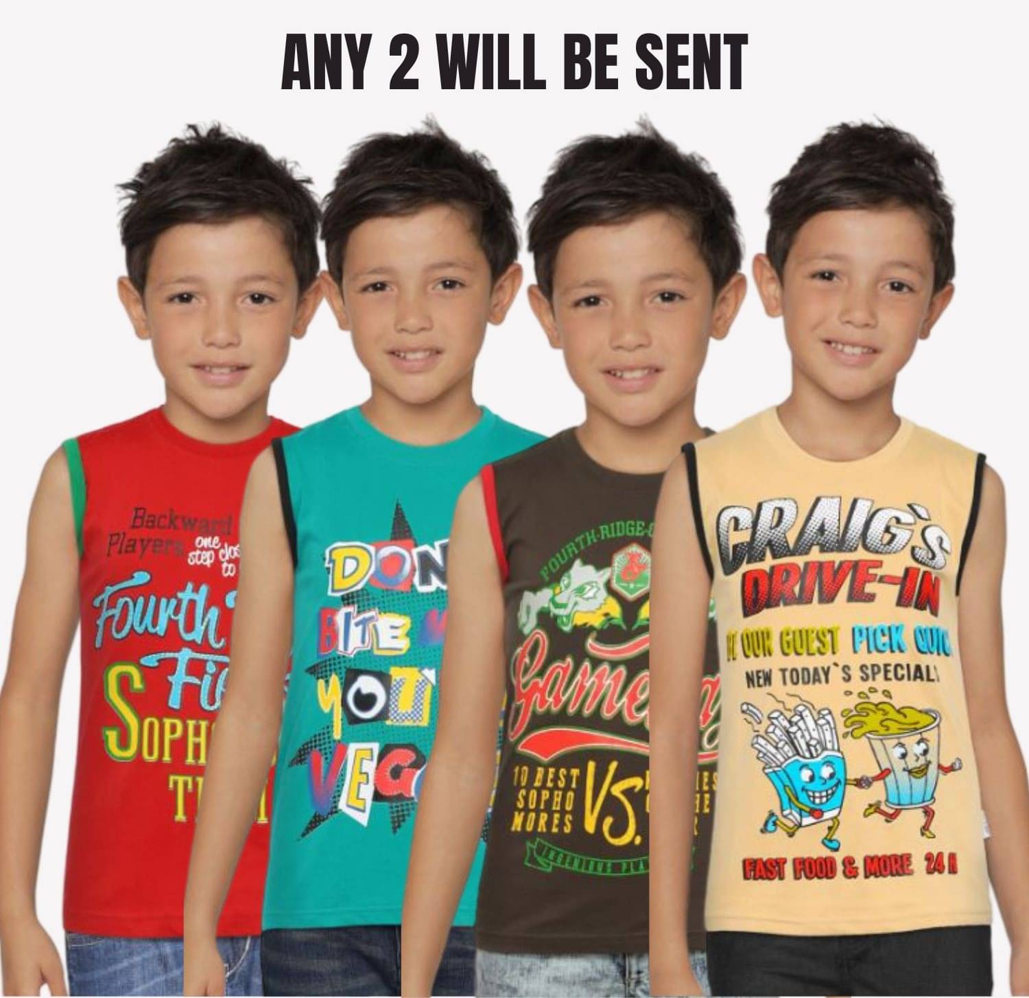     			NOW OR NEVER Pack of 2 Boys Cotton T-Shirt ( Multicolor 1 )