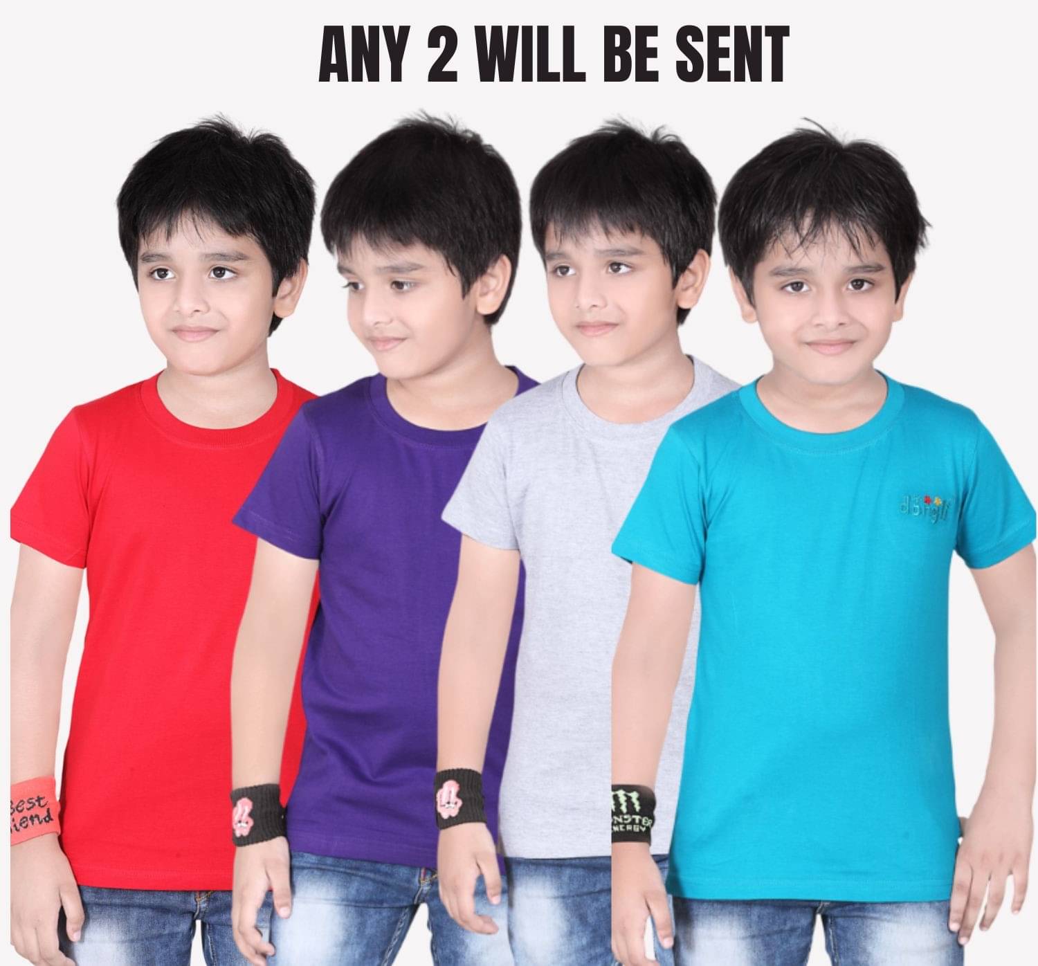     			NOW OR NEVER Pack of 2 Boys Cotton T-Shirt ( Multicolor 4 )