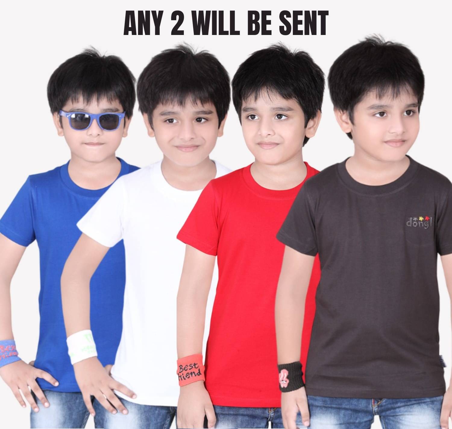    			NOW OR NEVER Pack of 2 Boys Cotton T-Shirt ( Multicolor )
