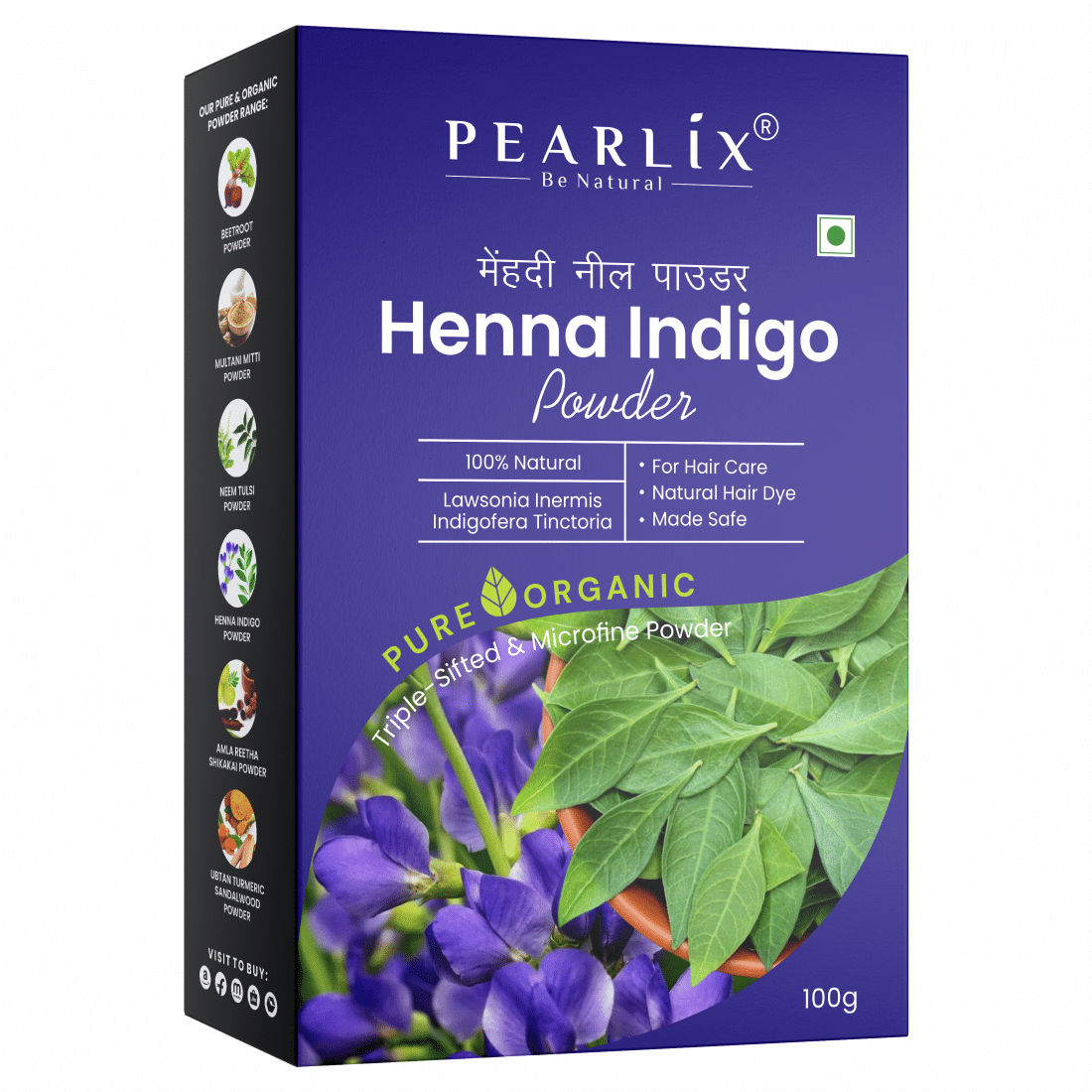 PEARLIX Henna Indigo Powder Organic Semi Permanent Hair Color 1 g Henna PEARLIX Henna Indigo Powder Organic Semi Permanent Hair Color 1 g Henna