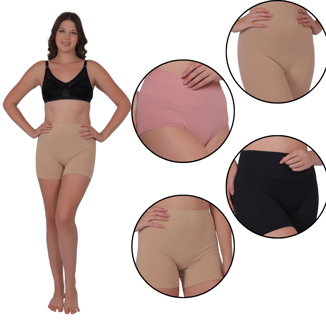 Pia Trends Pack of 4 Nylon Women's Shaping Bottoms ( Multicolor )     			Pia Trends Pack of 4 Nylon Women's Shaping Bottoms ( Multicolor )