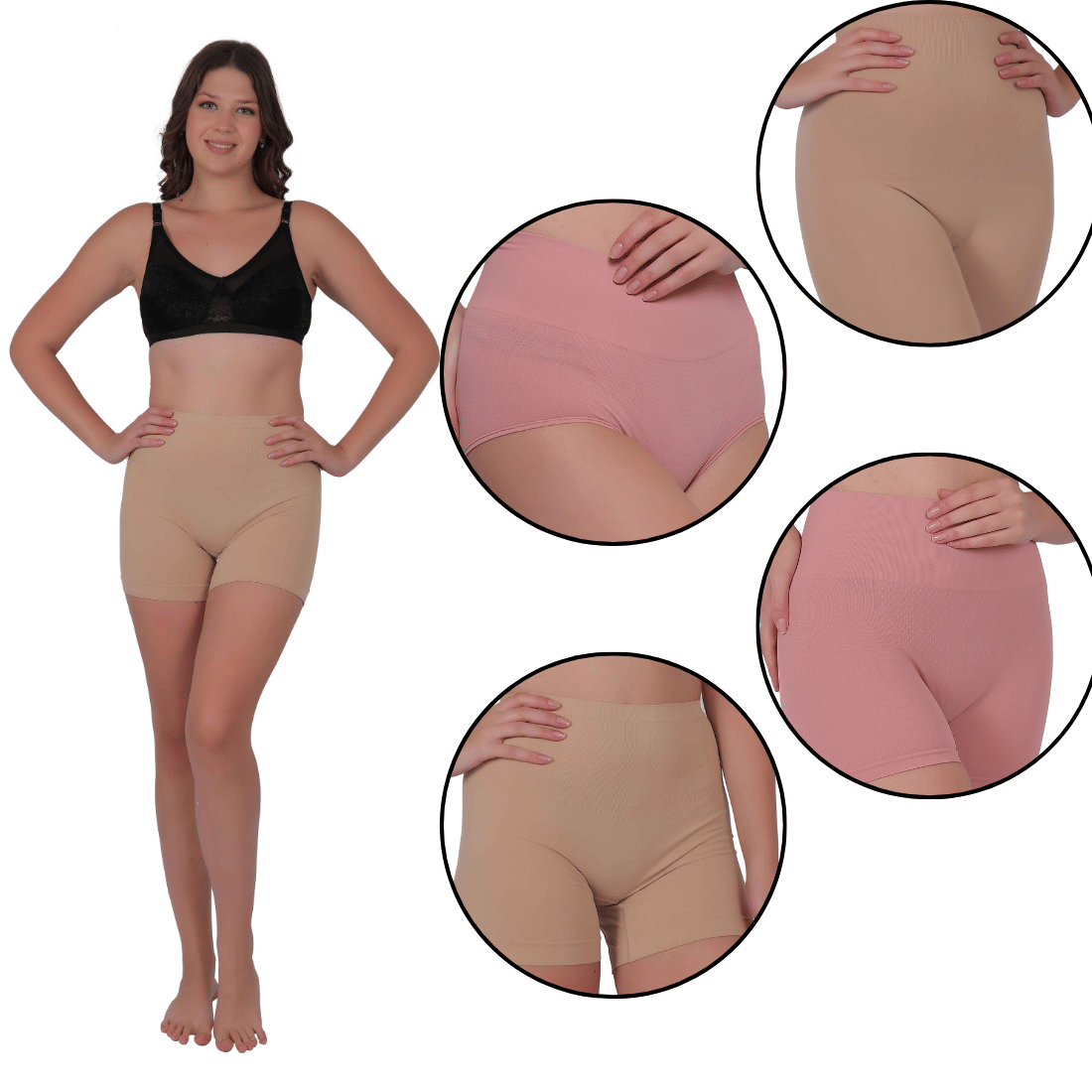 Pia Trends Pack of 4 Nylon Women's Shaping Bottoms ( Multicolor )     			Pia Trends Pack of 4 Nylon Women's Shaping Bottoms ( Multicolor )