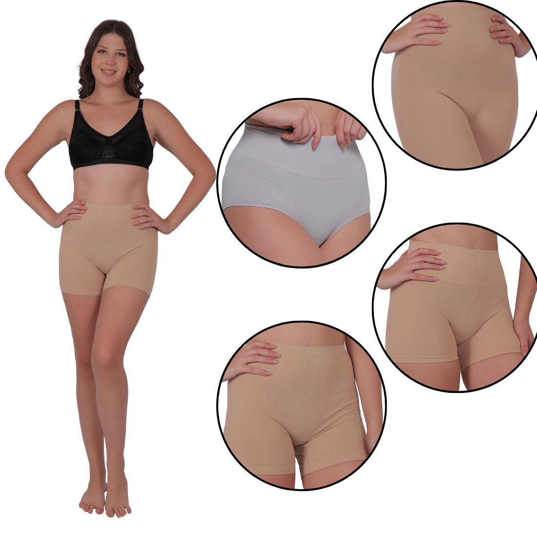     			Pia Trends Pack of 4 Nylon Women's Shaping Bottoms ( Multicolor )