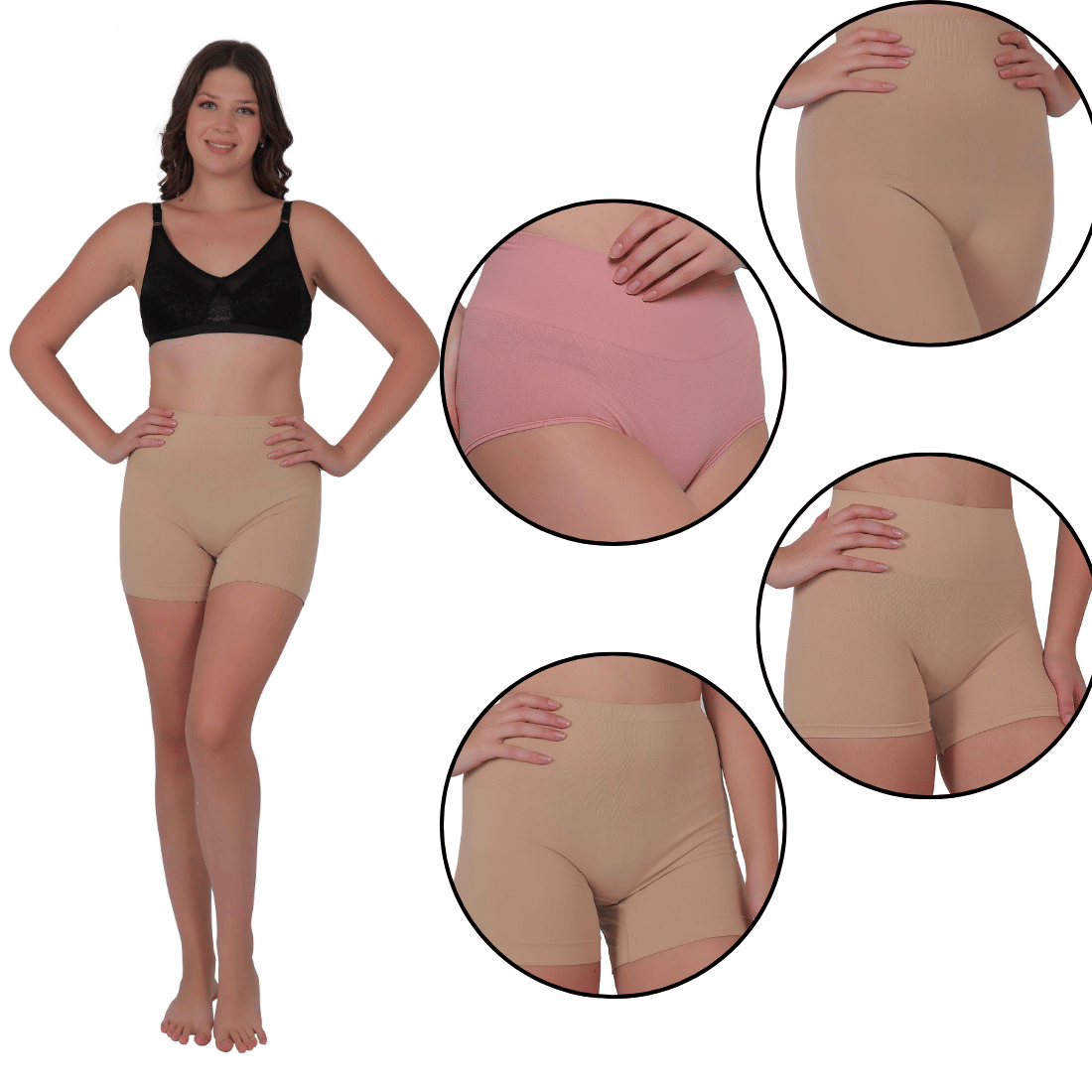     			Pia Trends Pack of 4 Nylon Women's Shaping Bottoms ( Multicolor )