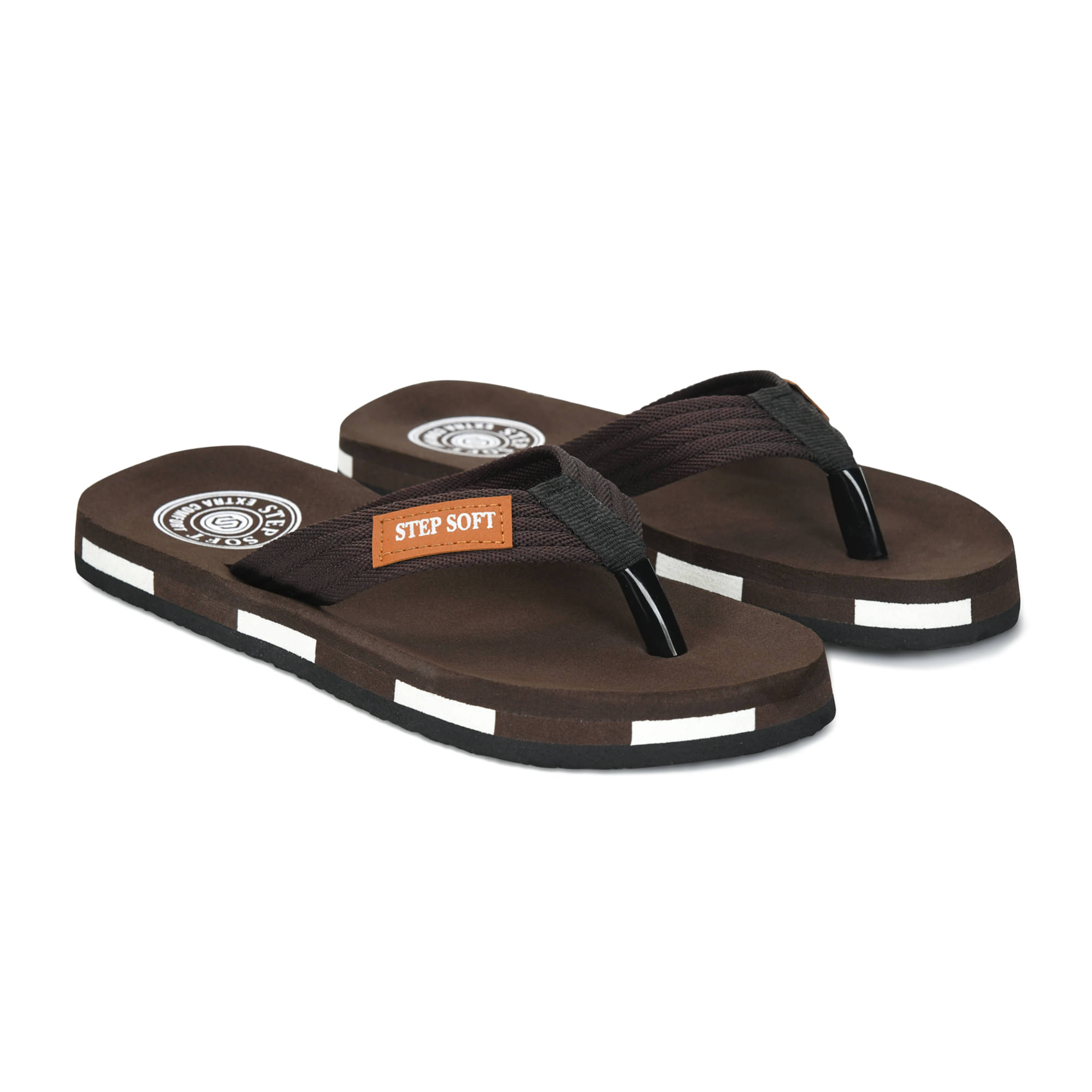     			STEPSOFT Brown Men's Thong Flip Flop