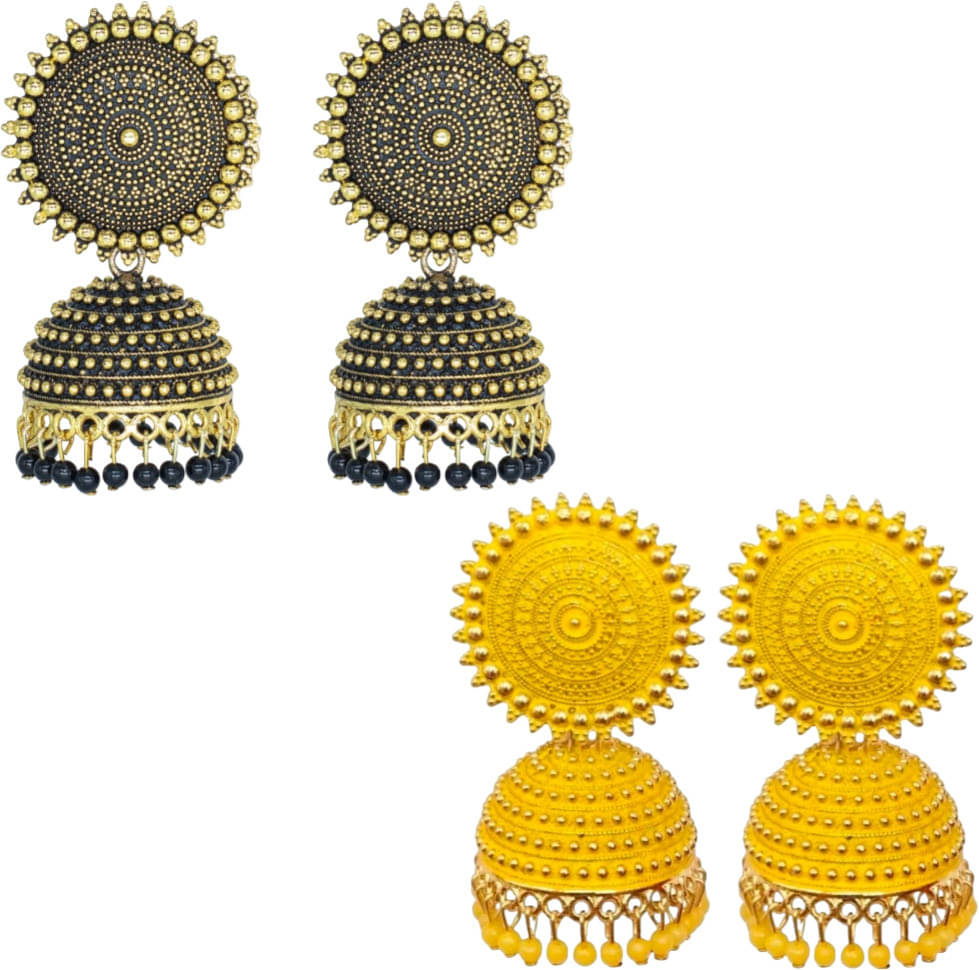     			Shree Ju Multicolor Jhumki Earrings ( Pack of 2 )
