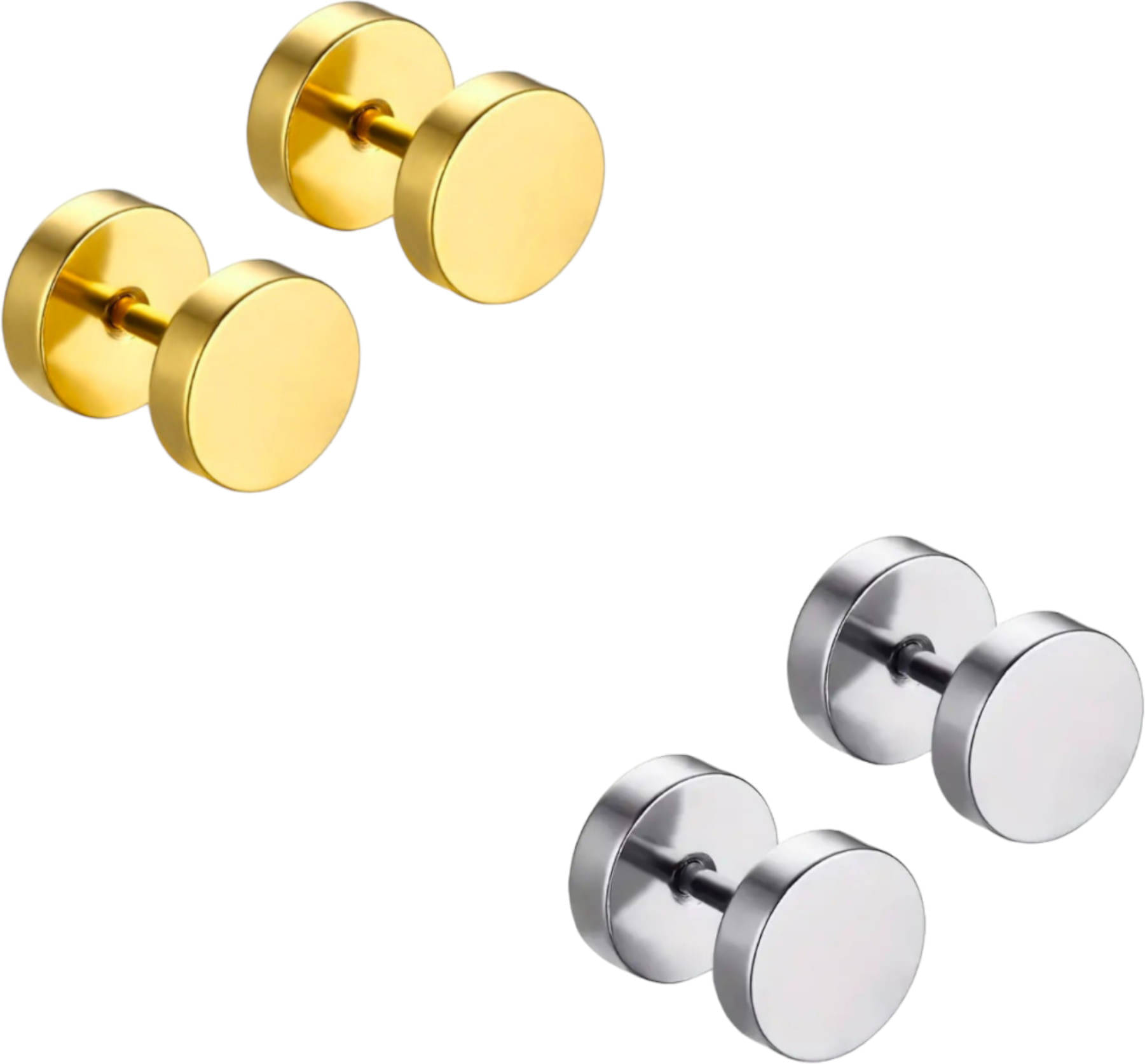     			Shree Ju Multicolor Plug Earrings ( Pack of 2 )