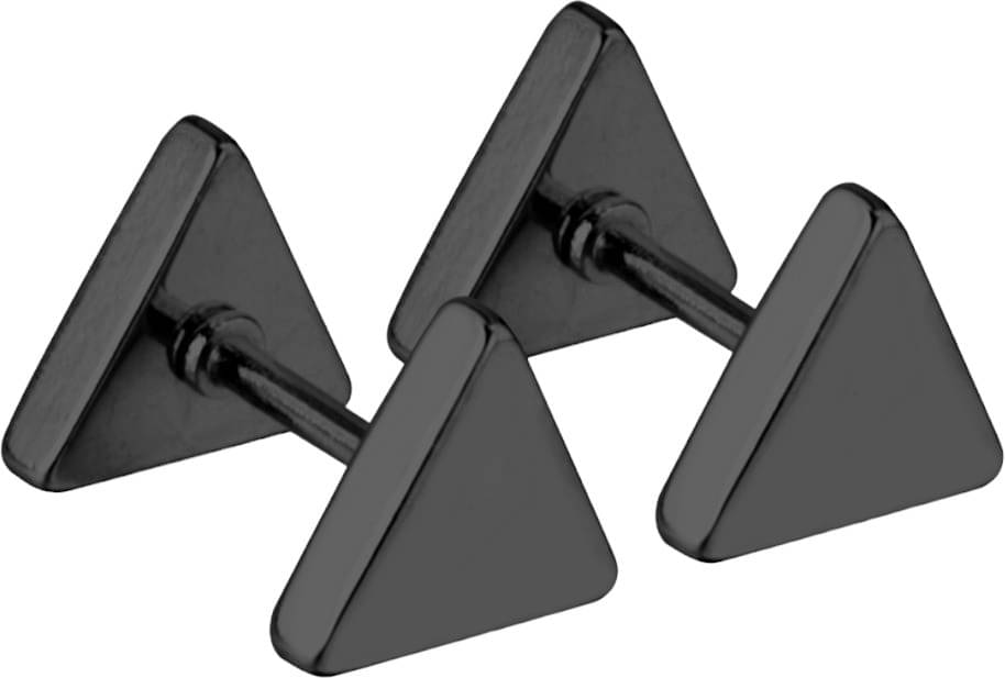     			Shree Ju Trending Black Triangle Barbell Dumbbell Screw Back Bali For Men Women Unisex