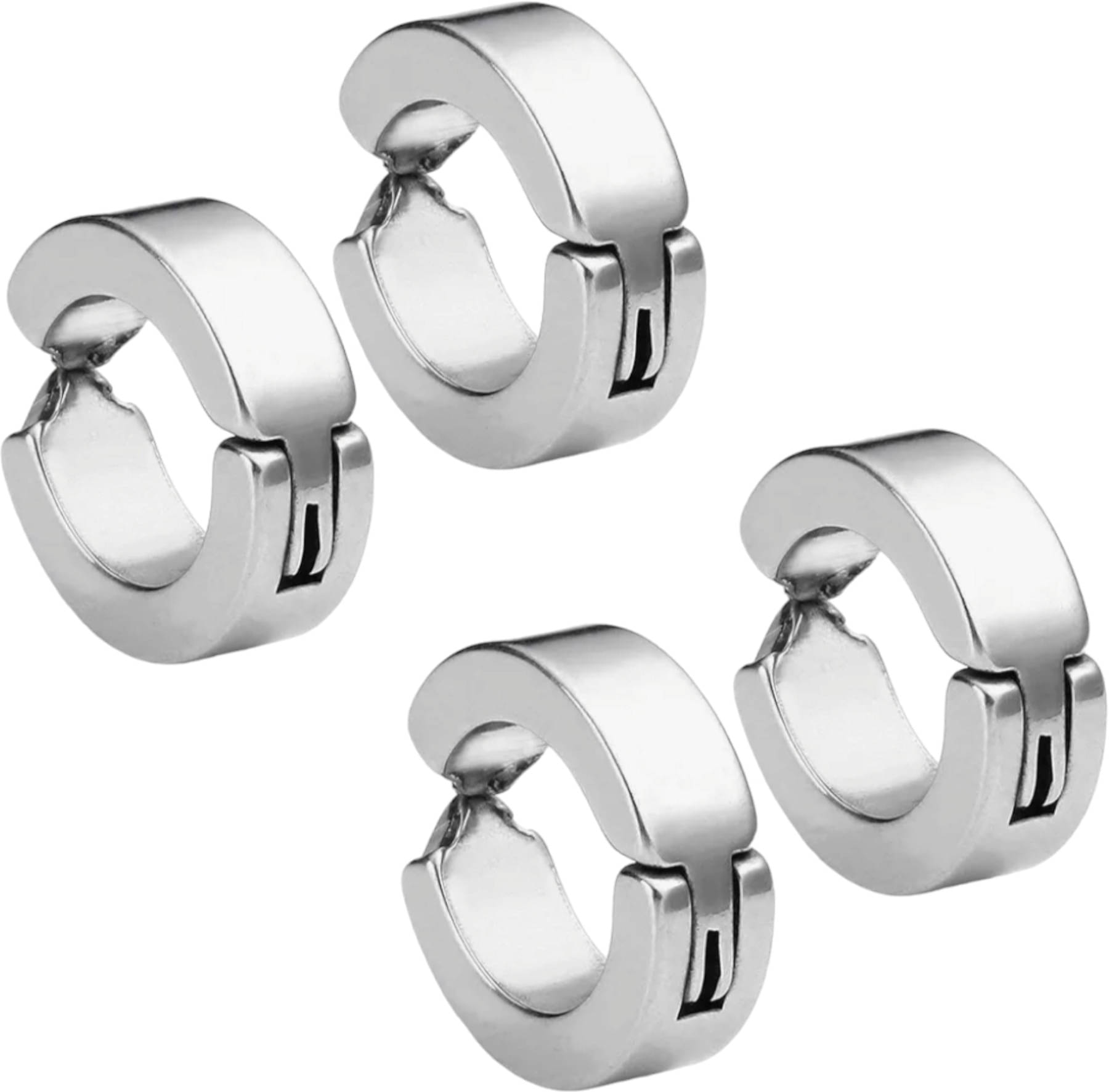 Shree Ju Trending Silver Non Piercing Bali Combo For Men Women Boys Girls Unisex (2 Sets) Shree Ju Trending Silver Non Piercing Bali Combo For Men Women Boys Girls Unisex (2 Sets)