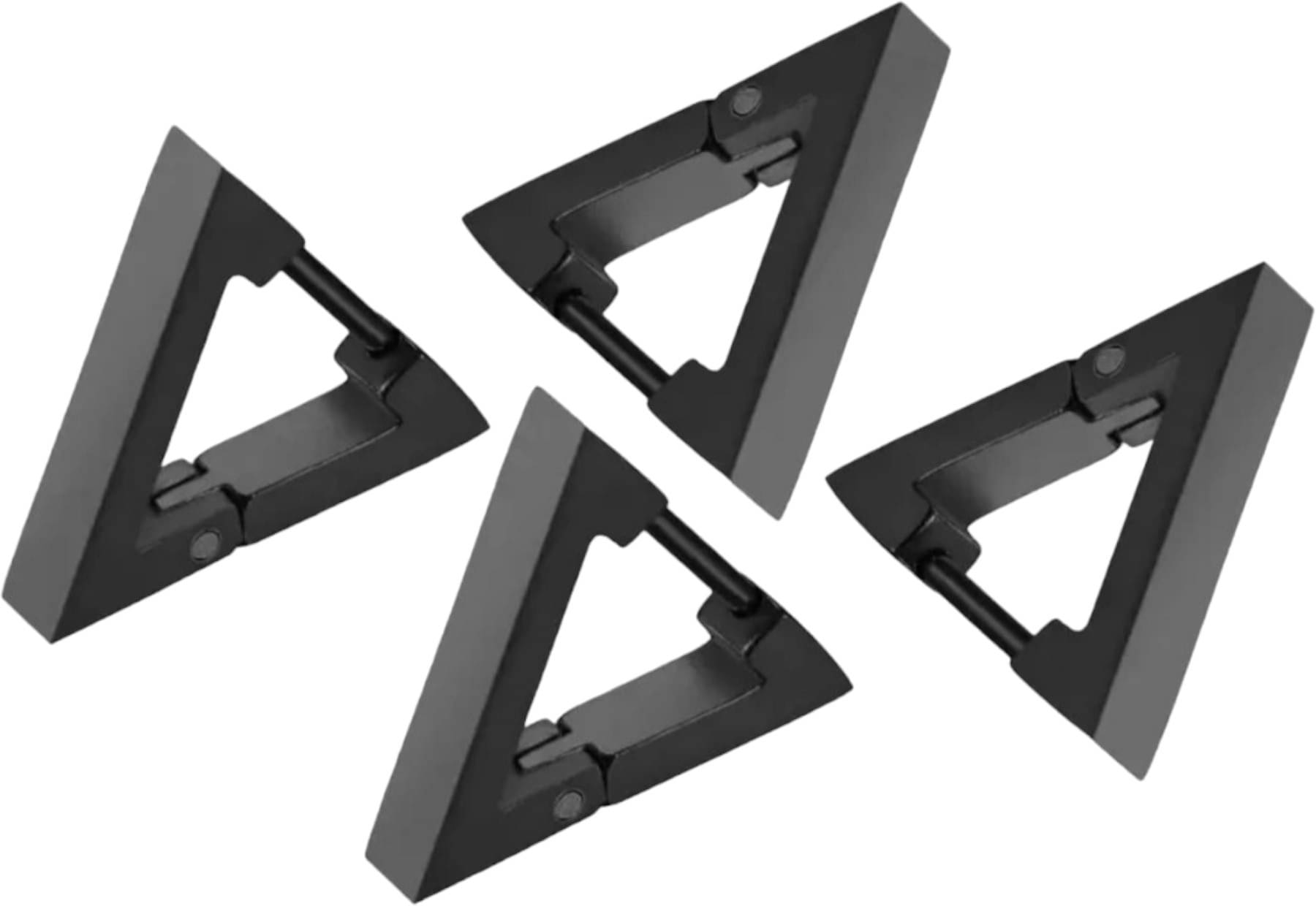 Shree Ju Trendy Black Triangle Shaped Push-Back Hinged Bali Combo For Men Women (2 Sets) Shree Ju Trendy Black Triangle Shaped Push-Back Hinged Bali Combo For Men Women (2 Sets)