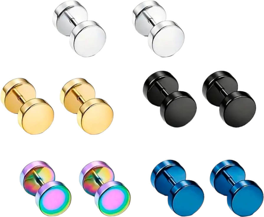 Shree Ju Trendy Gold Black Multi Silver Blue Barbell Dumbbell Bali For Men Women (5 Sets) Shree Ju Trendy Gold Black Multi Silver Blue Barbell Dumbbell Bali For Men Women (5 Sets)