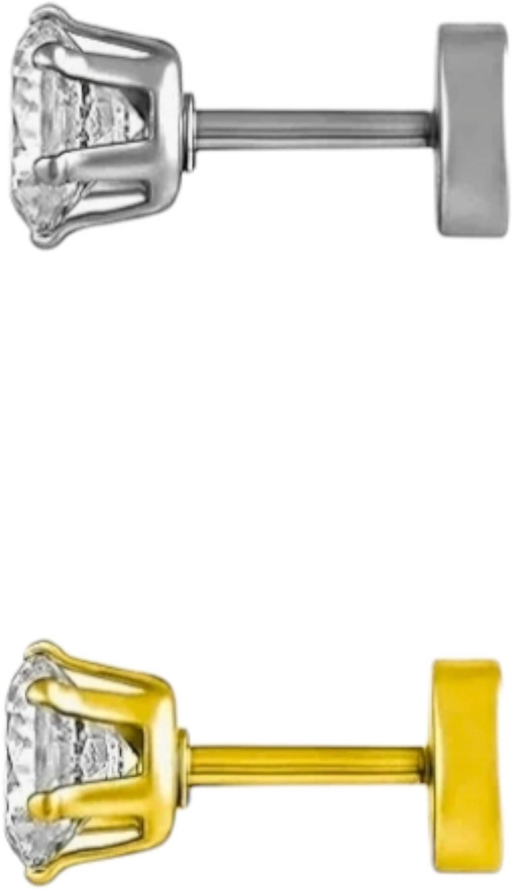 Shree Ju Trendy Silver Golden Solitaire Single Stone Bali Combo For Men Women (2 Pcs) Shree Ju Trendy Silver Golden Solitaire Single Stone Bali Combo For Men Women (2 Pcs)