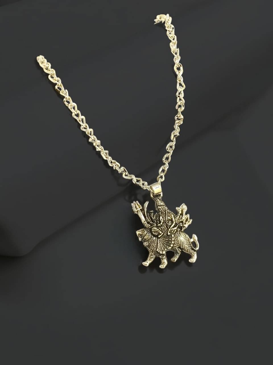     			Silver Plated Durga Maa Men's Chain with Pendant