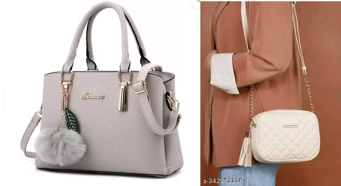     			TEH MONAINA CEPAT Shoulder Bag PU Set of 1 ( White )