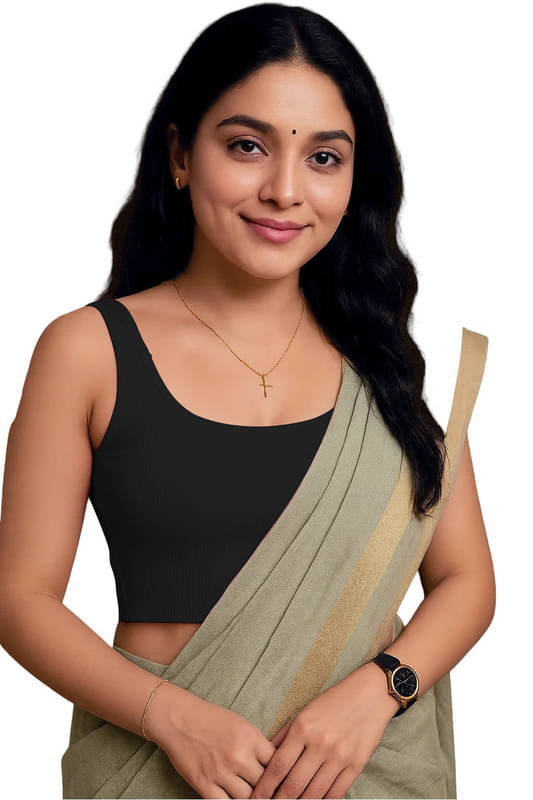 THE BLAZZE Black Readymade without Pad Cotton Blend Women's Blouse ( Pack of 1 )     			THE BLAZZE Black Readymade without Pad Cotton Blend Women's Blouse ( Pack of 1 )