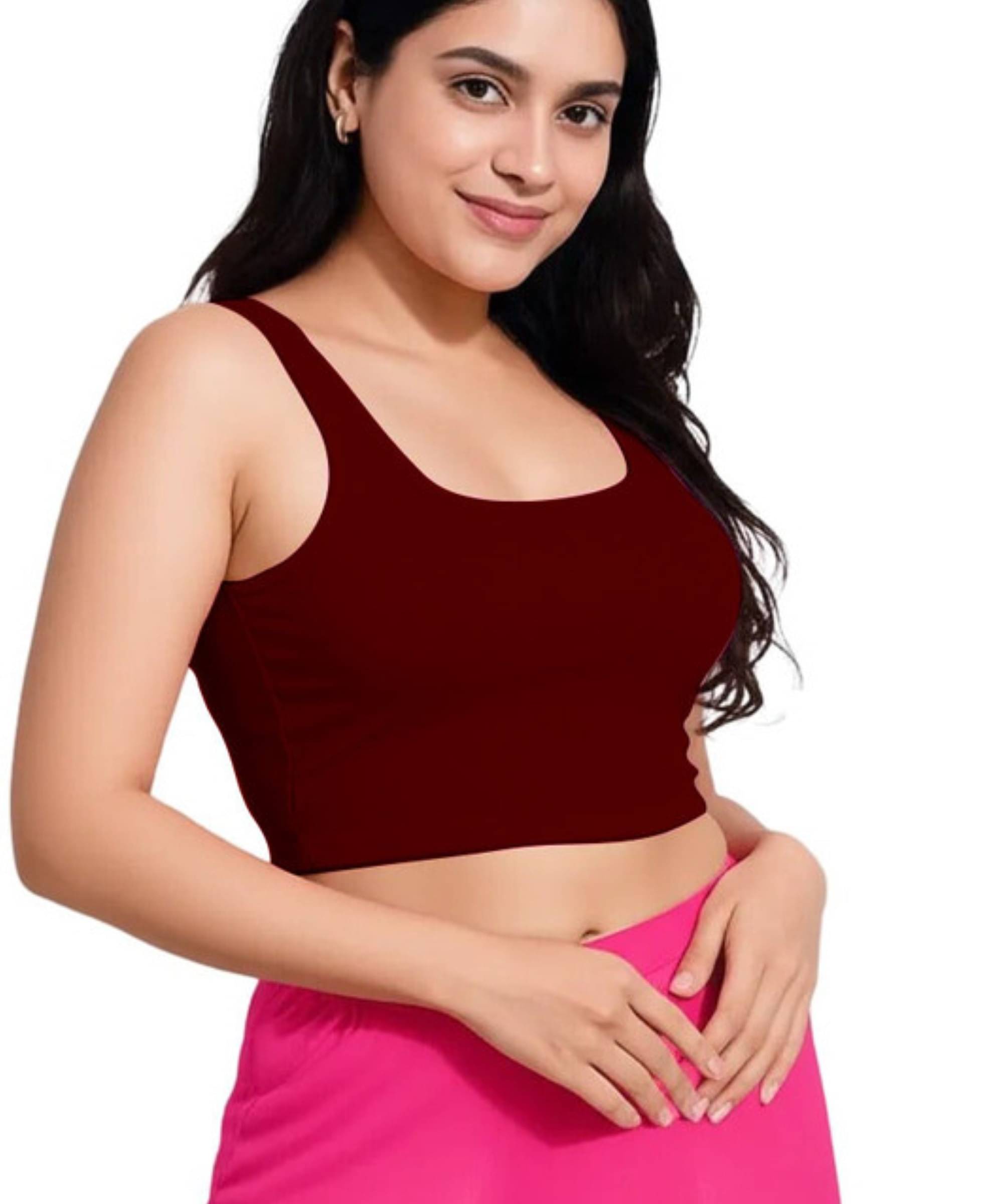     			THE BLAZZE Brown Readymade without Pad Cotton Blend Women's Blouse ( Pack of 1 )