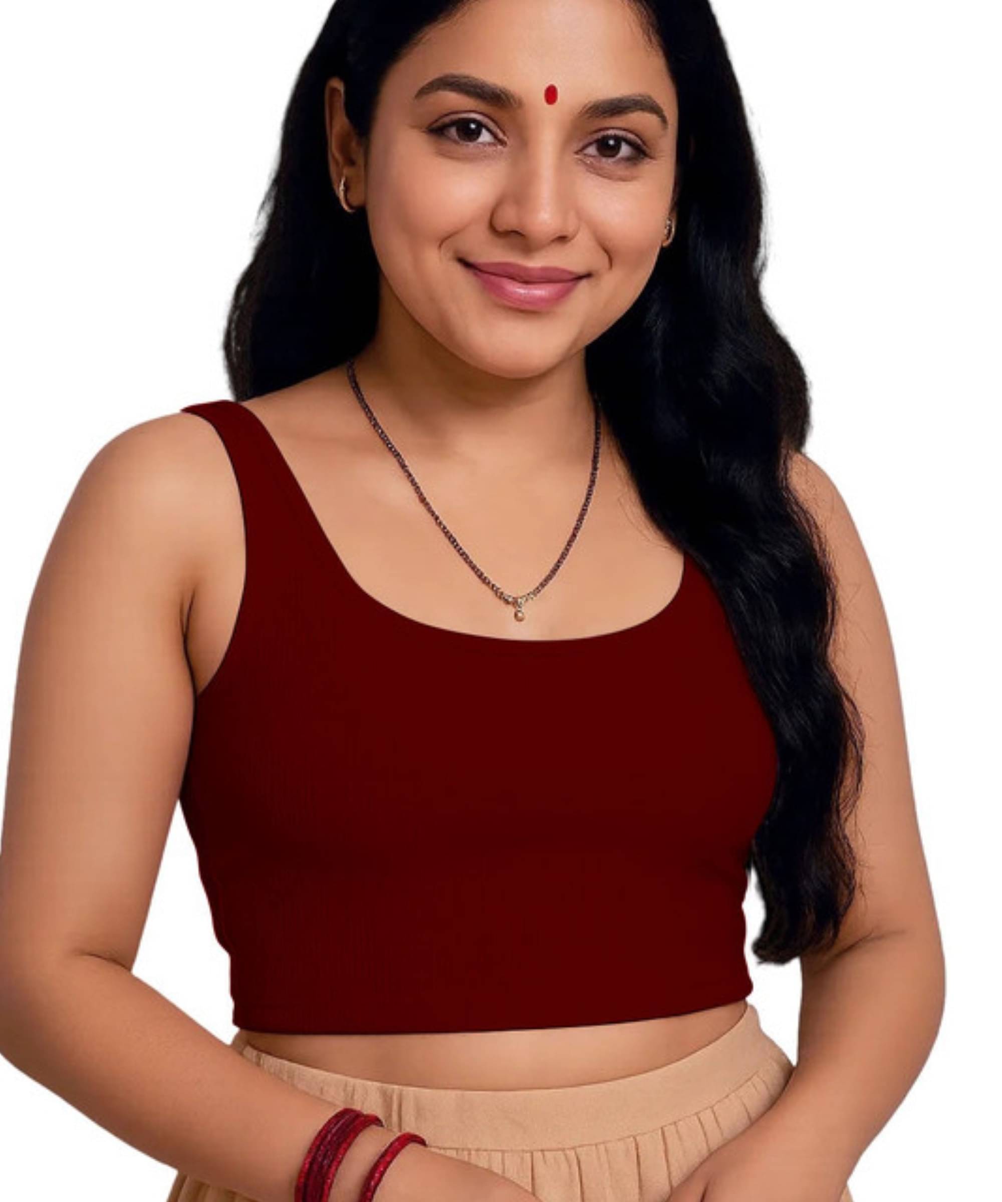 THE BLAZZE Brown Readymade without Pad Cotton Blend Women's Blouse ( Pack of 1 ) THE BLAZZE Brown Readymade without Pad Cotton Blend Women's Blouse ( Pack of 1 )