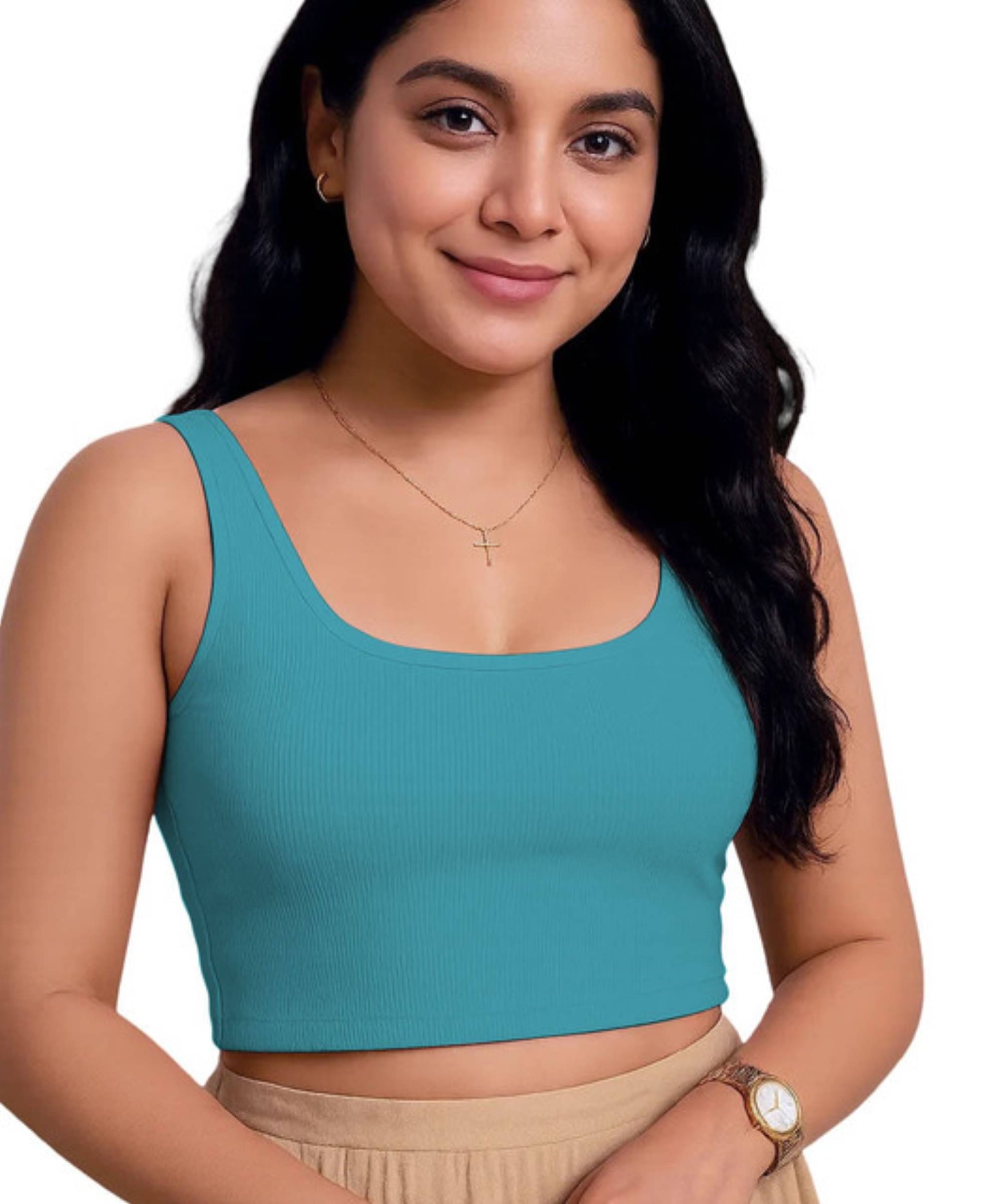 THE BLAZZE Grey Readymade without Pad Cotton Blend Women's Blouse ( Pack of 1 ) THE BLAZZE Grey Readymade without Pad Cotton Blend Women's Blouse ( Pack of 1 )