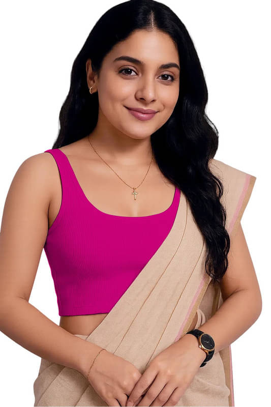     			THE BLAZZE Pink Readymade without Pad Cotton Blend Women's Blouse ( Pack of 1 )